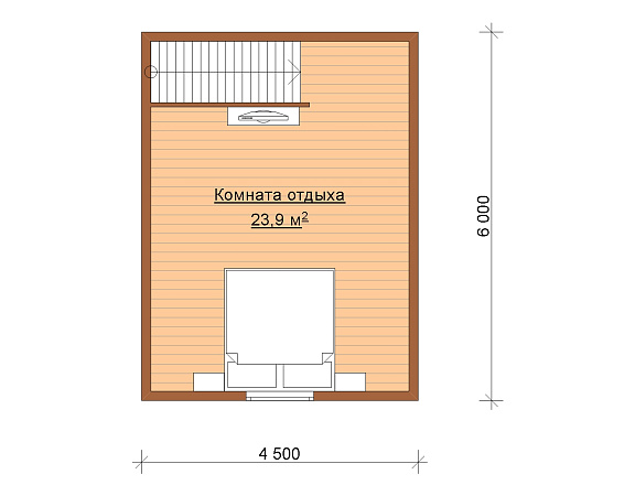 Каркасный дом с мансардой “Дарьяна” размер 6х6 м